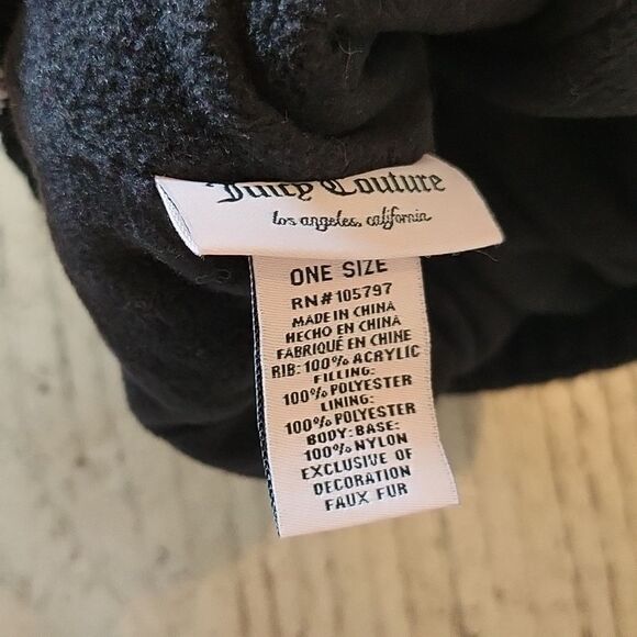 Puffer beanie quilted pom pom Juicy Couture NWT One Size - Picture 4 of 6